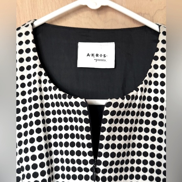 AKRIS PUNTO Dégradé Dot Dress Sz 10 Black/White - Picture 10 of 16